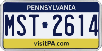 PA license plate MST2614