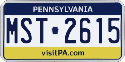 PA license plate MST2615