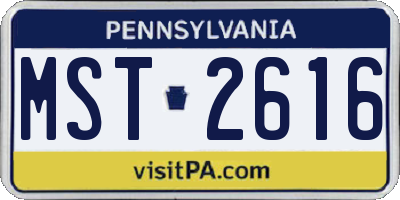 PA license plate MST2616