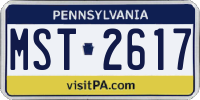 PA license plate MST2617