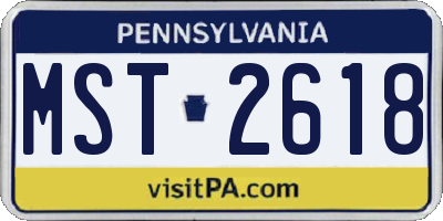 PA license plate MST2618