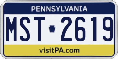 PA license plate MST2619