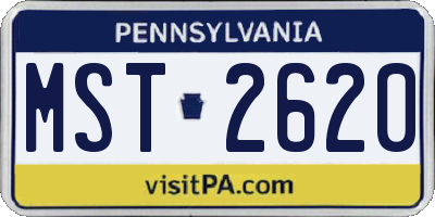 PA license plate MST2620