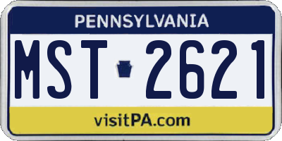 PA license plate MST2621