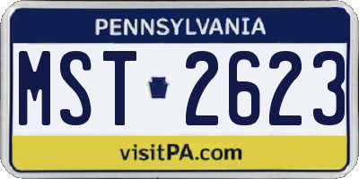 PA license plate MST2623