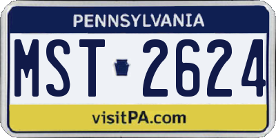 PA license plate MST2624