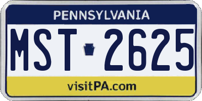PA license plate MST2625