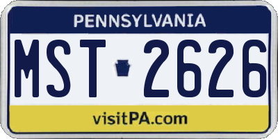 PA license plate MST2626