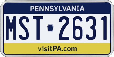 PA license plate MST2631