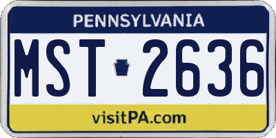 PA license plate MST2636