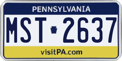 PA license plate MST2637