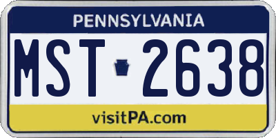 PA license plate MST2638