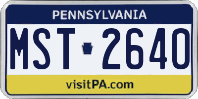 PA license plate MST2640