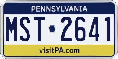 PA license plate MST2641
