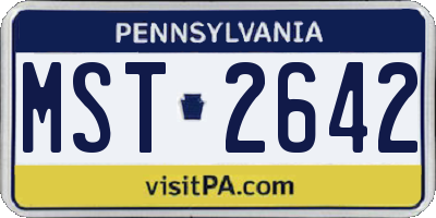 PA license plate MST2642