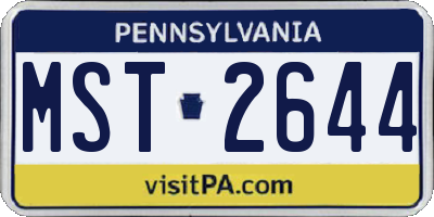 PA license plate MST2644