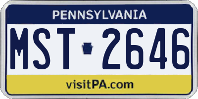 PA license plate MST2646