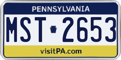 PA license plate MST2653