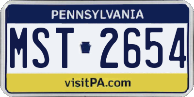 PA license plate MST2654