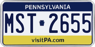 PA license plate MST2655