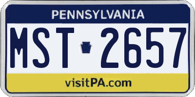 PA license plate MST2657