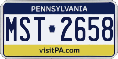 PA license plate MST2658