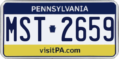 PA license plate MST2659