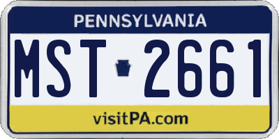 PA license plate MST2661