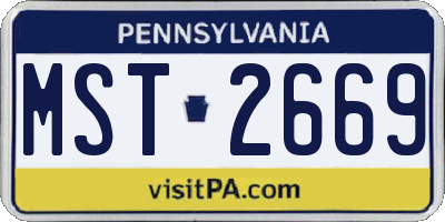 PA license plate MST2669