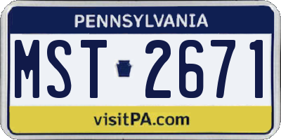 PA license plate MST2671