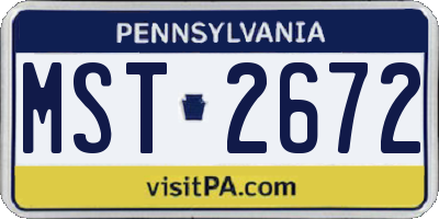 PA license plate MST2672