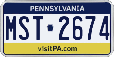 PA license plate MST2674