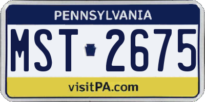 PA license plate MST2675