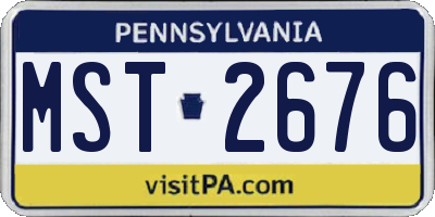 PA license plate MST2676
