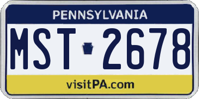 PA license plate MST2678