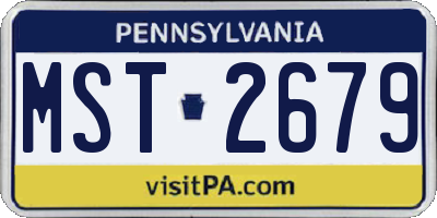 PA license plate MST2679