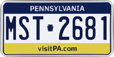 PA license plate MST2681