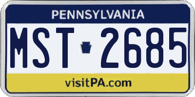 PA license plate MST2685
