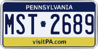 PA license plate MST2689