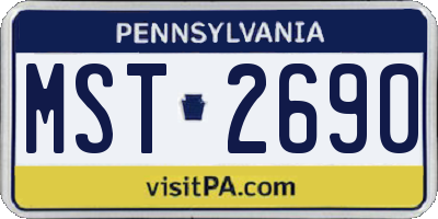 PA license plate MST2690
