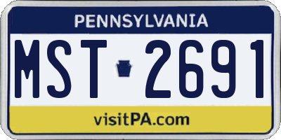 PA license plate MST2691