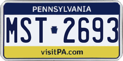 PA license plate MST2693