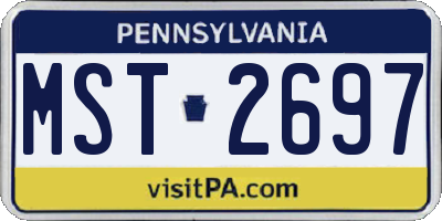 PA license plate MST2697