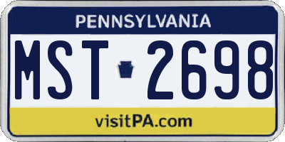 PA license plate MST2698