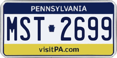 PA license plate MST2699