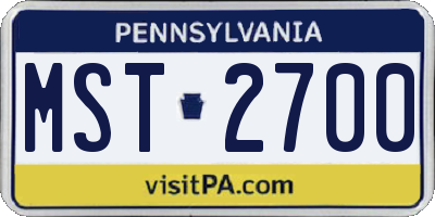 PA license plate MST2700