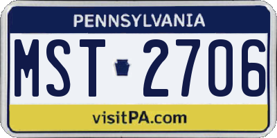 PA license plate MST2706