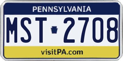 PA license plate MST2708