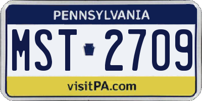 PA license plate MST2709