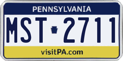 PA license plate MST2711